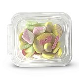 Authentic Swedish Candy Bubs In a Tub 4 Flavor Variety Mix, Banana Toffee, Strawberry Vanilla, Tutti Frutti, and Lemon Raspberry, 8 Oz View 2