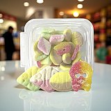 Authentic Swedish Candy Bubs In a Tub 4 Flavor Variety Mix, Banana Toffee, Strawberry Vanilla, Tutti Frutti, and Lemon Raspberry, 8 Oz View 3