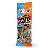 Bebeto Gummy  Happy Laces Mandarin and Raspberry Candy, Halal Certified, 2.65 Oz (Case of 12)