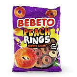 Bebeto Gummy  Peach Rings Candy, Halal Certified, 2.8 Oz (Case of 12)
