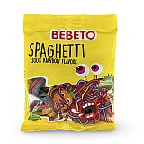 Bebeto Spaghetti Sour Rainbow Flavor Gummy Candy, Halal, 2.8 Oz (Case of 12)