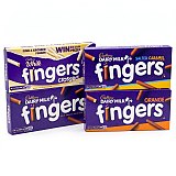Cadbury Dairy Milk Fingers Variety Pack, 4 UK Imported Biscuit Boxes, Milk Chocolate, White Chocolate, Orange & Sea Salt Caramel View 2