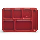 Cambro Cafeteria Trays With Compartments, 10" x 14.5" | Cranberry