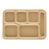 Cambro Cafeteria Trays With Compartments, 10" x 14.5" | Tan