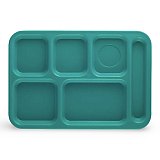 Cambro Cafeteria Trays With Compartments, 10" x 14.5" | Teal