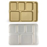 Cambro Incarceration Cafeteria Tray with Compartments Solitary Confinement Style with Lid Option Heavy-duty Construction for Secure Meal Service Tableware Coasters View 5