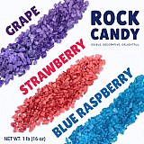 Carlotta's Bakery Rock Candy Crystals, 1 lb Tub, Choose Lemon, Lime, Cherry, Strawberry, Blue Raspberry, Grape or 6 Flavor Variety Pack View 3