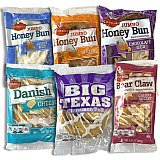 Cloverhill Bakery 6 Flavor Variety | Big Texas Cinnamon Roll, Cherry Cheese Bear Claw, Cheese Danish and Chocolate, Iced & Glazed Honeybuns