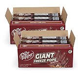 Dr Pepper Bulk 54 Pack Giant Freeze Pops, Jumbo 15 Inch+ Frozen Ice Pops Classic Soda Flavor