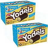Drake's Boston Creme Yodels, Chocolate and Vanilla Snack Cakes, 10 Count Box, 2 Pack View 1
