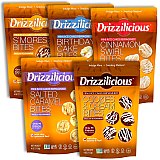Drizzilicious Mini Rice Cake Bites Variety Pack | 4 Ounce Bag | Birthday Cake, Cinnamon Swirl, Cookies & Cream, S'mores, Salted Caramel | Pack of 5
