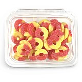 Fruity Flavorful Nostalgic Gummy Rings Candy Featuring 1lb. Apple, Peach, Watermelon, Blue Raspberry, Strawberry Banana and Mixed View 3
