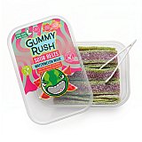 Gummy Rush Sour Belts, 10oz Container, Non GMO, Real Fruit Juice, No Artificial Colors, Top 6 Allergen Free | Watermelon Wave