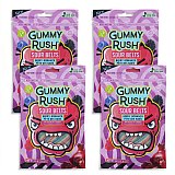 Gummy Rush Sour Belts, 3.4oz Bag, Non GMO, Real Fruit Juice, No Artificial Colors, Top 6 Allergen Free | Berry Bonanza