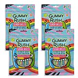 Gummy Rush Sour Belts, 3.4oz Bag, Non GMO, Real Fruit Juice, No Artificial Colors, Top 6 Allergen Free | Rainbow Burst