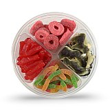 Halal Turkish Gummy Candy Tray – 4 Compartment Assorted Gummies (Approx. 1 lb 2 oz Each) | Beef Gelatin | Imported from Turkey | 2, 3 or 6 Pack (Mix Varies) View 1