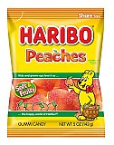 Haribo Gummi Candy, Peaches, 5 oz. Bag (Pack of 12)