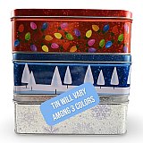 Holiday Candy Gift Tins | Fruity, Sour & Sweet Candy Mix | Choose Square Tin (1.5 lbs), Snowman Tin (12 oz) or Mixed Sweet & Sour Gummy Tins (1.5 lb) View 3