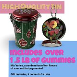 Holiday Candy Gift Tins | Fruity, Sour & Sweet Candy Mix | Choose Square Tin (1.5 lbs), Snowman Tin (12 oz) or Mixed Sweet & Sour Gummy Tins (1.5 lb) View 9