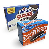 Hostess Suzy Q's vs. Drake's Devil Dogs Combo Pack, Cream Filled Chocolate Snack Cakes, 1 Each View 1