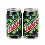 Imported Asian Soda & Drinks 2 Pack | Japanese & Taiwanese Beverages | Mountain Dew 350ml Can