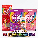 Imported China Skittles Sampler 4 Pack | Wild Berry, Yogurt, Floral Fruit & Gummy Noodles | Rare Skittles Candy View 2