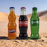 Imported Middle Eastern Sodas, 3 Glass Bottles, Choose from Coca Cola, Sprite, Fanta and More View 3