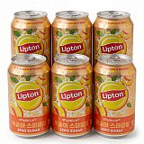 Imported Zero Sugar Sodas & Drinks 6 Pack | Sparkling Lipton Peach