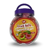 Jam Filled Fruit Gummy Balls, Mixed Fruit Including Peach, Watermelon and Strawberry,  19 Oz Jar, 30 Pieces View 1