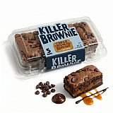 Killer Brownie Triple Chocolate Brownie Bars, 12 oz Tray (5 Count) - Chocolate Chip Brownies with Caramel & Extra Chocolate Chips View 3