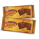 Kraft Milk Chocolate Caramel Thins, 2 Piece Packs 12 Count Box Individually Wrapped Candy View 7