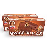 Little Debbie Mocha Swiss Rolls 2 Pack, 12 Rolls Per Box Chocolate Cake with Mocha Creme Filling