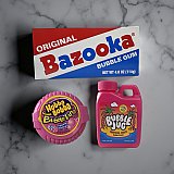 Nostalgic Bubble Gum Candy: Bazooka Bubble Gum (~19 Pieces), Bubble Tape and Bubble Jug View 5