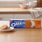 OREO Cinnamon Bun Flavor Creme Cookies, Imported from Korea, 6 Boxes, 60 Sandwich Cookies View 3