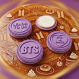 OREO x BTS Brown Sugar Pancake Flavor Creme Cookies, 4 Pack, 4 Cookie Trays, Purple Limited Edition Cookies with 13 Unique Designs View 3