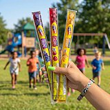 Popsicle Giant Freeze Pops, 27 Count Assorted Fruit Flavors, 15+ Inches Long, 5.5 oz Ice Pops, Orange, Cherry & Grape View 3
