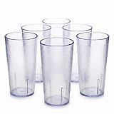 Retro Casual Restaurant Tumblers – 6 Pack | Clear, 16.4 Ounce