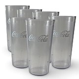 Retro Casual Restaurant Tumblers – 6 Pack | Cola, 32 Ounce
