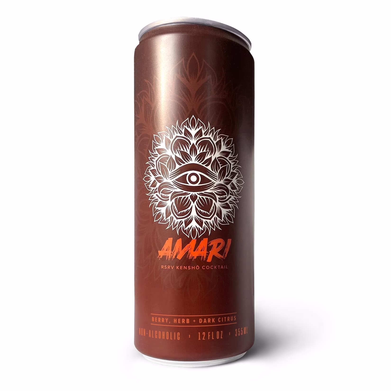 RSRV Non-Alcoholic Cocktail, Kensho Cocktail, Non-Alcoholic Beverage Replacement (Amari - Bitter Dark Citrus and Spices, 12oz, 12Pack)