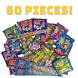 Sour Candy Variety Sampler Pack, Up to 30 Flavors | 60 Units Featuring Slush Puppy, Warheads, Icee, Nerds and more View 2