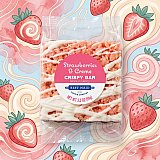 Strawberries & Creme Marshmallow Crispy Treat Bars, 6 Pack, Individually Wrapped, Large 3.3 oz Snack Bars with White Drizzle View 3