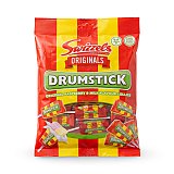 Swizzels Drumstick Lollies UK Imported Candy | Raspberry & Milk Flavored Chewy Lollipops 120g