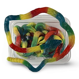 Albanese Giant Gummi Rattlesnake – 27 Inch Gummy Snake | 5 per Tub (~1 lb) | Cherry, Blue Raspberry & Sour Lemon - Specialty Snack by Albanese