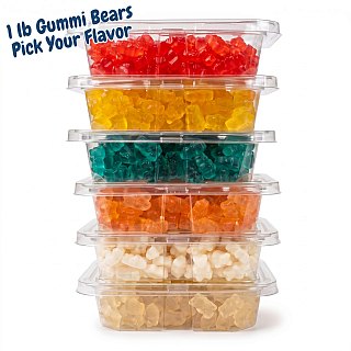 Albanese Gummi Bears, Choose Your Flavor, 1 lb Container, Blue Raspberry, Mango, Pineapple, White Strawberry & More - Specialty Snack by Albanese