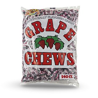 Albert's Fruit Chews – Classic Chewy Candy 240 Ct Bag | Individually Wrapped, Grape - Specialty Snack by Albert's