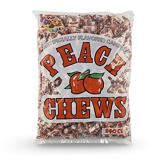 Albert's Fruit Chews – Classic Chewy Candy 240 Ct Bag | Individually Wrapped, Peach - Specialty Snack by Albert's