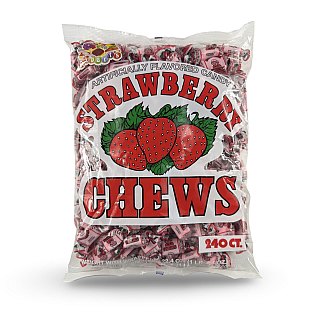 Albert's Fruit Chews – Classic Chewy Candy 240 Ct Bag | Individually Wrapped, Strawberry - Specialty Snack by Albert's