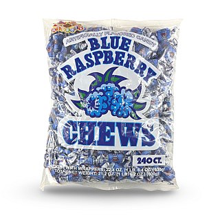 Albert's Fruit Chews – Classic Chewy Candy 240 Ct Bag | Individually Wrapped, Blue Raspberry - Specialty Snack by Albert's