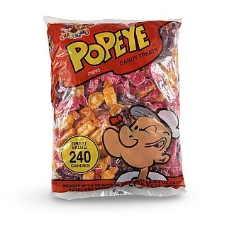 Albert's Fruit Chews – Classic Chewy Candy 240 Ct Bag | Individually Wrapped, Popeye - Specialty Snack by Albert's