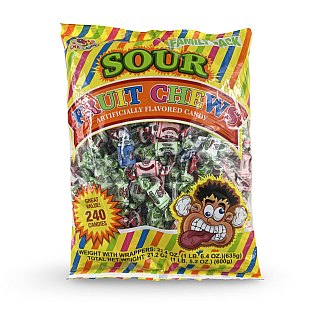 Albert's Fruit Chews – Classic Chewy Candy 240 Ct Bag | Individually Wrapped, Assorted Sour - Specialty Snack by Albert's